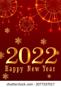 ilustración vectorial de los antecedentes de los saludos de temporada para el Año Nuevo Feliz 2022