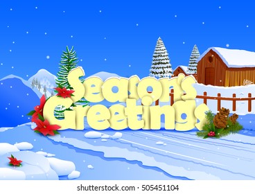 vector illustration of Seasons Greetings wallpaper background