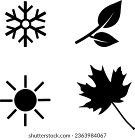 vector illustration of seasons on transparent background