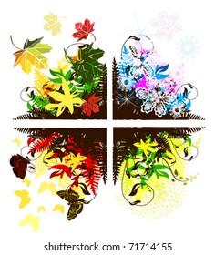 vector illustration of Seasons of year