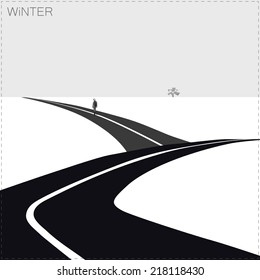Vector illustration, seasons of the year, flat design, bright contrast colors