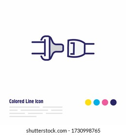 Ilustración vectorial de la línea coloreada del icono del cinturón de seguridad. También se puede utilizar un bello elemento de transporte como elemento icono de protección de pasajeros.