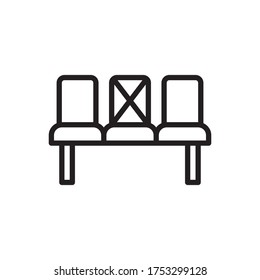  Vector illustration seats distance icon or logo black color with line design style
