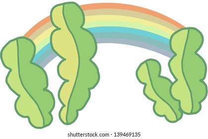 Ilustración vectorial de las algas marinas