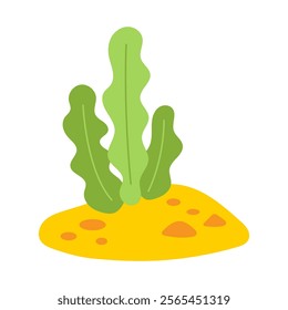 Vector illustration of seaweed growing on the ocean floor, ideal for oceanic, beach, or marine-themed designs.