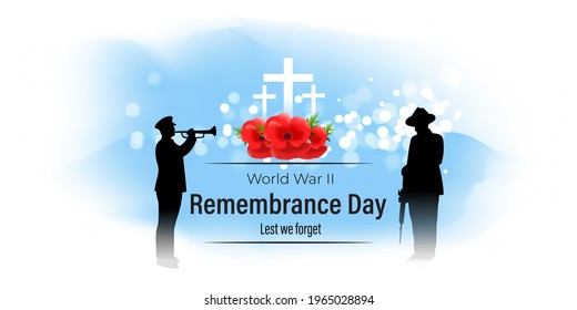 vector illustration for second world war remembrance day-lest we forget