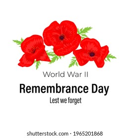 vector illustration for second world war remembrance day-lest we forget