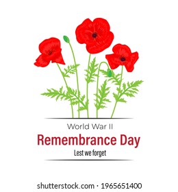 vector illustration for second world war remembrance day-lest we forget