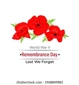 vector illustration for second world war remembrance day-lest we forget