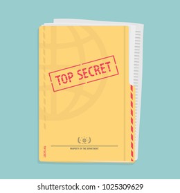 Vector Illustration of a Secret Folder With Documents