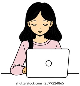 vector illustration of a secretary