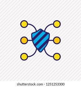 Vector illustration of secure access icon colored line. Beautiful data element also can be used as cyber security icon element.
