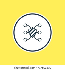 Vector Illustration Of Secure Access Outline. Beautiful Protection Element Also Can Be Used As Safeguard Element.