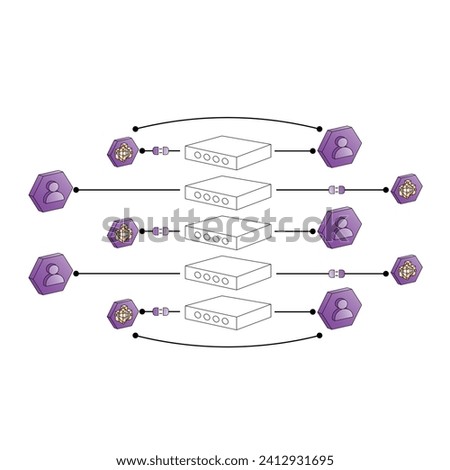 Vector illustration Secure Configuration and Policy Enforcement cspm cloud security editable template