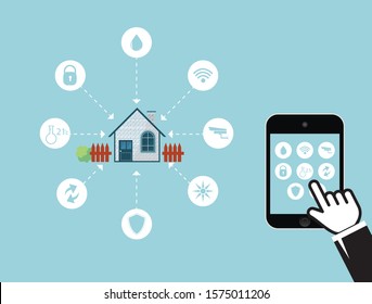 Vector illustration of secure smart home