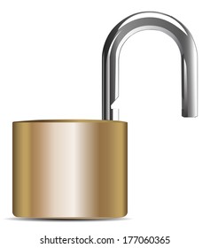 Vector illustration of security concept with locked  combination pad lock