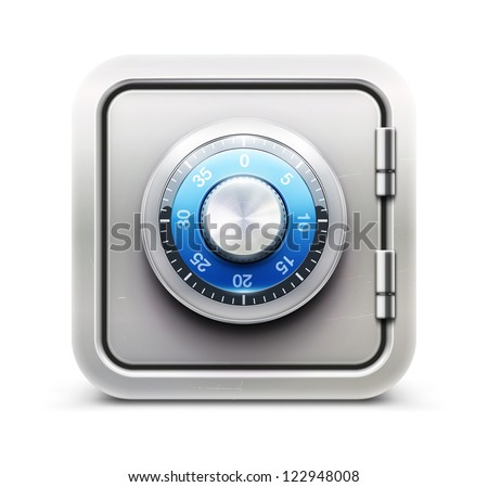 Vector illustration of security concept with metal safe icon
