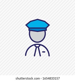 Vektorillustration Illustration der Sicherheitsgartensymbol farbige Linie. Schönes Hotelelement kann auch als polizeiliches Icon verwendet werden.