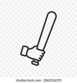 Vector illustration of The security guard's stick icon in dark color and transparent background(png).