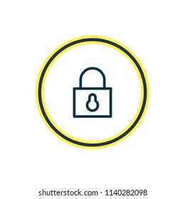 Vector illustration of security icon line. Beautiful web element also can be used as padlock icon element.