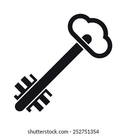 Vector illustration of security icon on white background. Key
