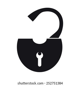 Vector illustration of security icon on white background. Lock