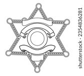 Vector illustration of Security Police badge sheriff badge