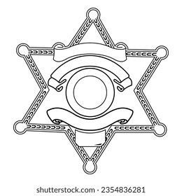 Ilustración vectorial de la insignia del sheriff de la policía de seguridad