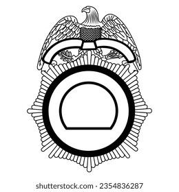 Vector illustration of Security Police badge sheriff badge