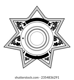 Vector illustration of Security Police badge sheriff badge