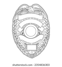 Vector illustration of Security Police badge sheriff badge