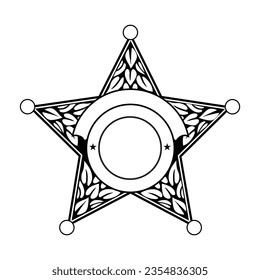 Vector illustration of Security Police badge sheriff badge