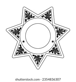 Vector illustration of Security Police badge sheriff badge