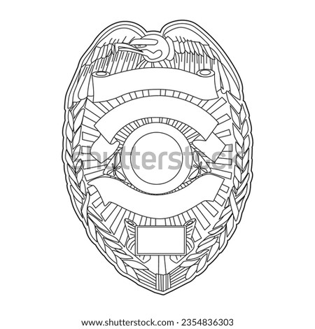 Vector illustration of Security Police badge sheriff badge