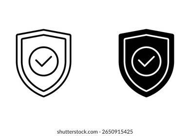 Ilustración vectorial del conjunto de iconos de escudo de protección de seguridad aislado sobre fondo transparente