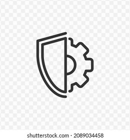 Vector illustration of security settings icon in dark color and transparent background(png).
