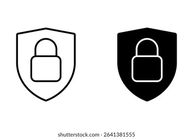 Vector illustration of security shield sign, lock security icon, padlock security shield symbol, shield security icon, Safety, protection sign
