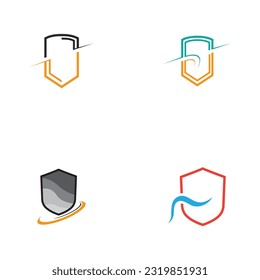 vector illustration of security and shield symbol and logo set  design 