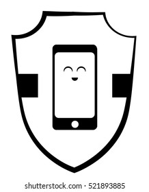 Vector illustration of security smart phone icon 