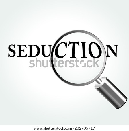 Vector illustration of seduction concept with magnifying