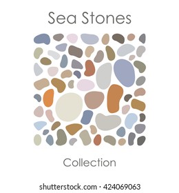 vector illustration / see stones collection in square shape
