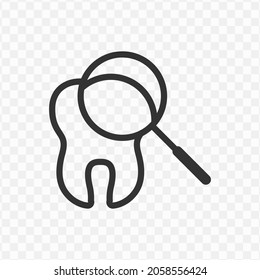 Vector illustration of see teeth icon in dark color and transparent background(png).