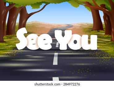 vector illustration of See you wallpaper background