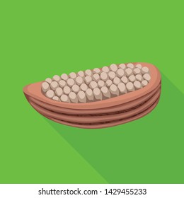 Vector illustration of seed and chocolate icon. Set of seed and fresh stock vector illustration.