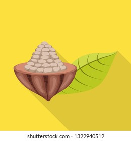 Vector illustration of seed and chocolate  logo. Set of seed and fresh  stock vector illustration.