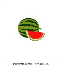 Vector illustration of a seedless watermelon. flat design