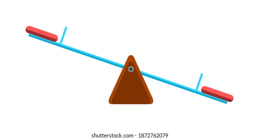 Vector Illustration Of Seesaw On White Background