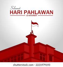 vector illustration. selamat hari pahlawan nasional. Translation: Happy Indonesian National Heroes day. Suitable for Poster, Banners, background and greeting card.