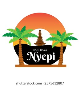 Vector illustration of Selamat hari raya Nyepi social media template