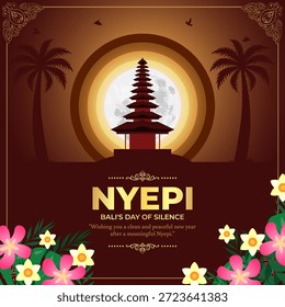 Vektorgrafik von Selamat hari raya Nyepi Vorlage für soziale Medien